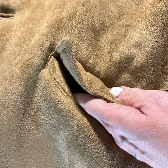 RFT Rainforest Mens Faux Sherpa Pockets Button Up Coat Beige/ Gray M - Picture 14 of 15